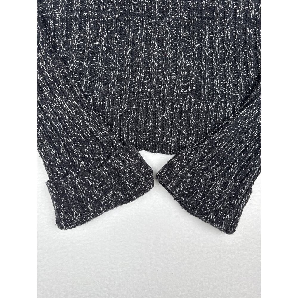 Free people black marled ballet twisted cableturtle neck cropped sweater size M - Picture 4 of 9